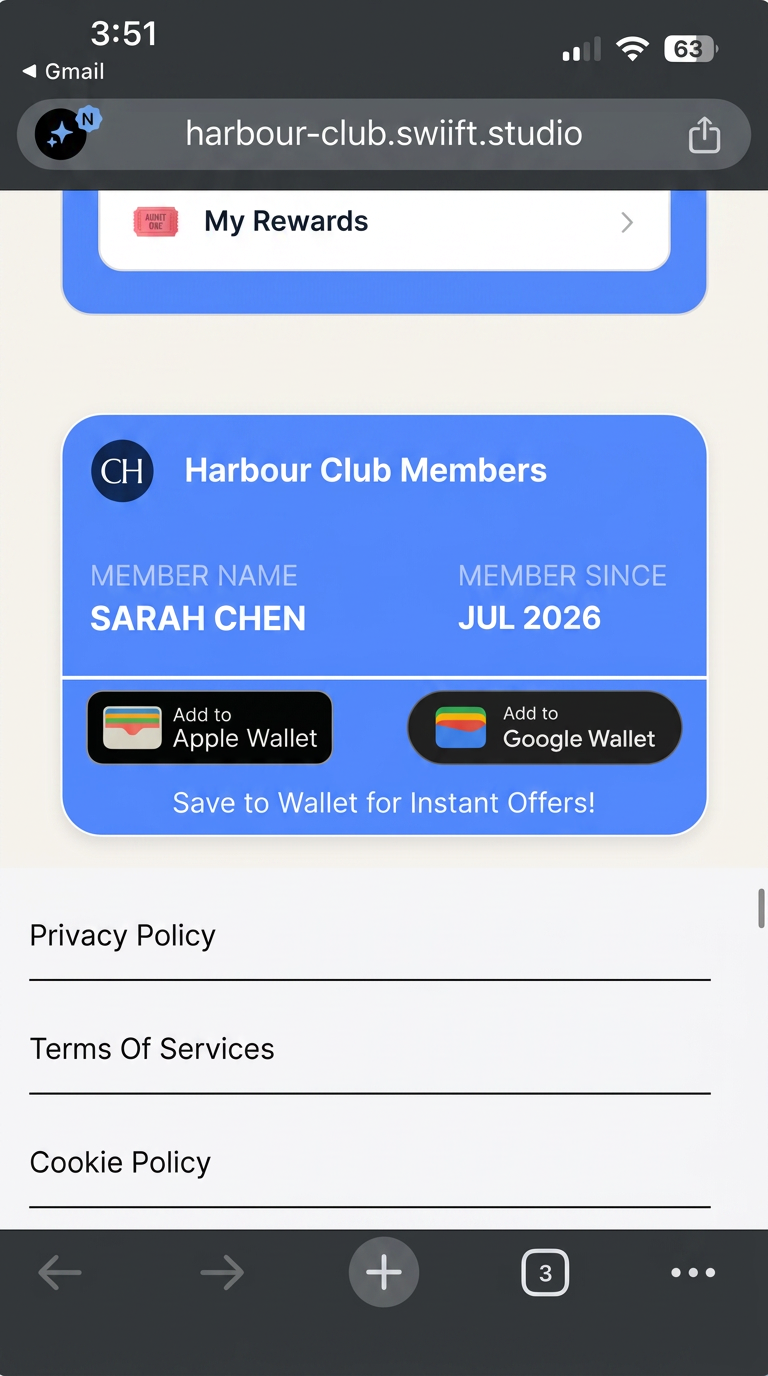 Mockup: Member rewards